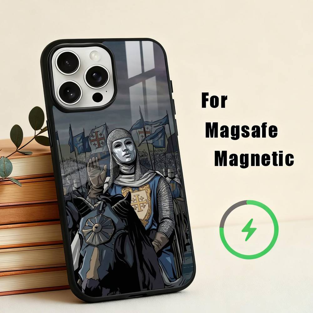 Custodia per Telefono B-Baldwin IV di J-Gerusalemme per iPhone 17,16,15,14,13,12,11 Plus, Per Copertura di Ricarica Wireless Magnetica
