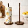 Freestanding Wooden Paper Towel Holder Stable Anti-Skid Disposable Paper Holder Space Saving Vertical Tissue Stand for Kitchen