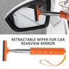 Car Rearview Mirror Wiper Multifunctional Window Squeegee Rear View Mirror Wiper with Telescopic Rod Portable Cleaning Tool