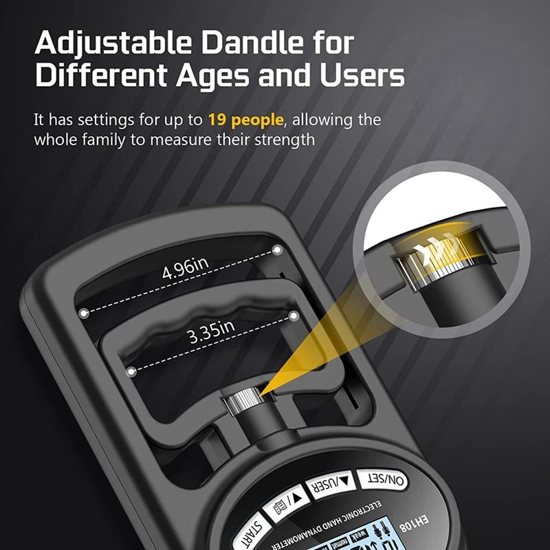 265 lbs / 120 kg Handdynamometer Griffstärketrainer - Elektronischer Handgriffstärketester Griffstärker
