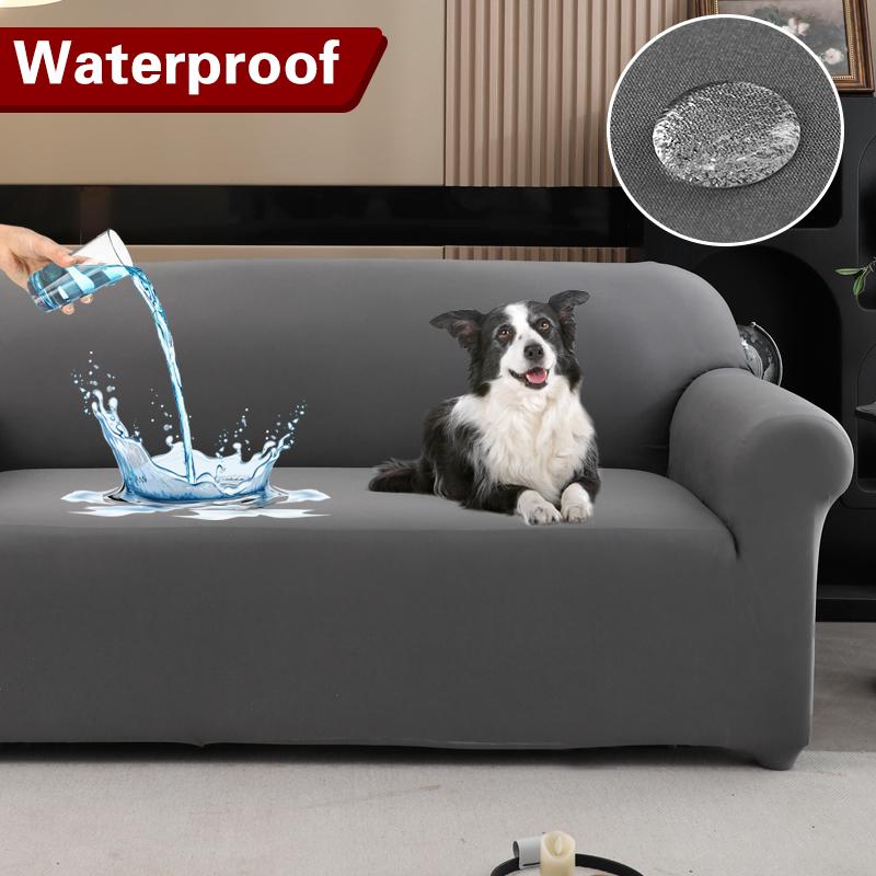 Housse de canapé extensible résistante à l'eau 1/2/3/4 places Housse de canapé en forme de L Housse de canapé universelle Protection de meubles Housse 1 pièce