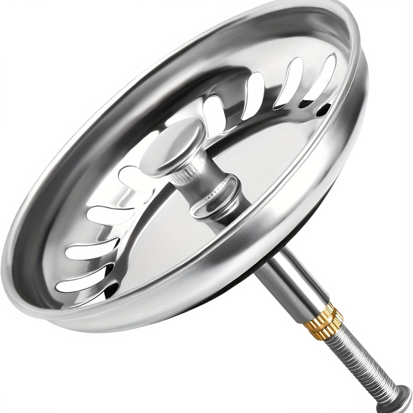 Kitchen Sink Strainer Stopper, Stainless Sink Plug with Knob, Fit Sink Strainer Basket for Kitchen Sink, Dishwasher