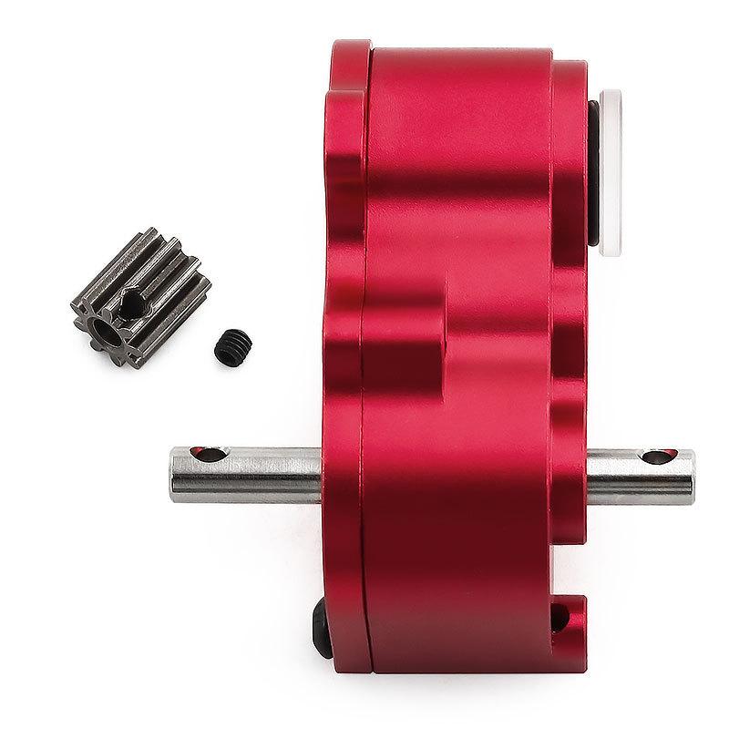 LCG Aluminum Transmission Gearbox for 1/10 RC Crawler SCX10, Lightweight Metal Gearbox 9T Motor, 1:9 Ratio, 540/550 Compatible