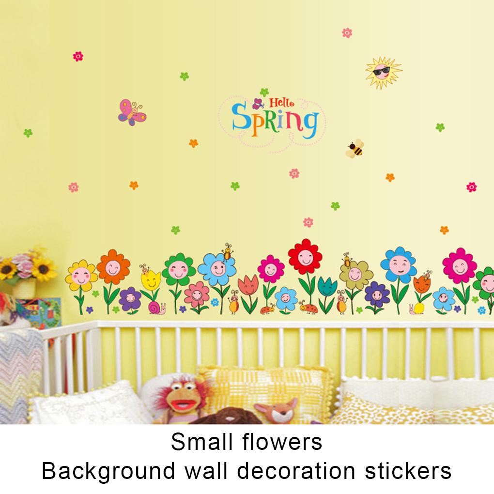 Stickers Removable Flowers Waterproof Wall Sticker Kids Cartoon Fashionable Convenient Wallpaper Decoration Home Decor