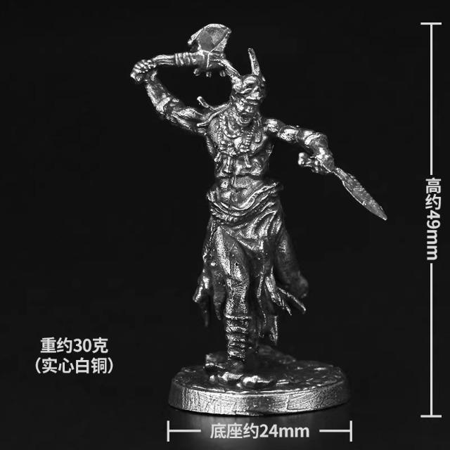 Paintable Metal Tribal Giant Figure Fantasy Warrior Soldier Model Handmade Collectible Toy Gift for Boys Tabletop Game Decor
