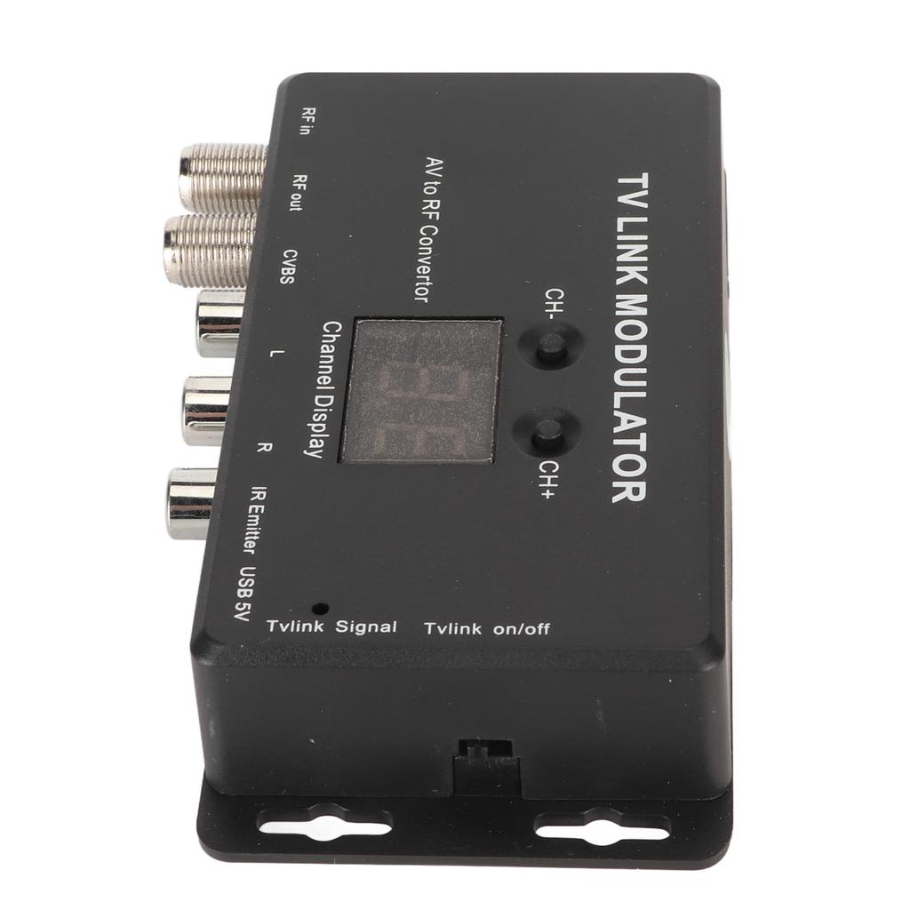 UHF Modulator TV Link Modulator 471.25‑885.25MHz Support PAL NTSC AV to RF Converter IR Extender with IR Return