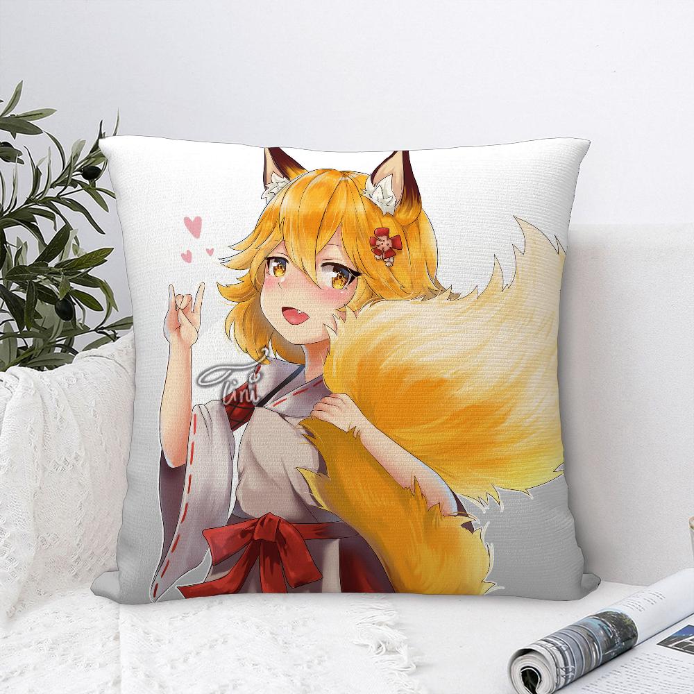 Helpful Fox S-Senko-san Pillow Case Sofa Decorative Home Double-sided Print Plush Square Throw Pillow Covers Cushion Decor Cover
