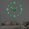 No Punching Creative Luminous Clock Living Room Bedroom Star Wall Clock Home Decorative Wall Sticker Clock Acrylic Wall Clock