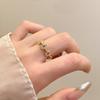 Fashionable Elegant Copper Ring For Women Unique New Chinese Style Geometric Design