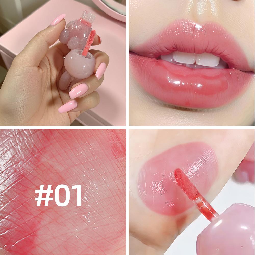 SAM SUGAR Pink Rabbit Velvet Matte Lip Cream Black Rabbit Water Light Lip Glaze Matte Mirror Pendant Lipstick Lip Gloss