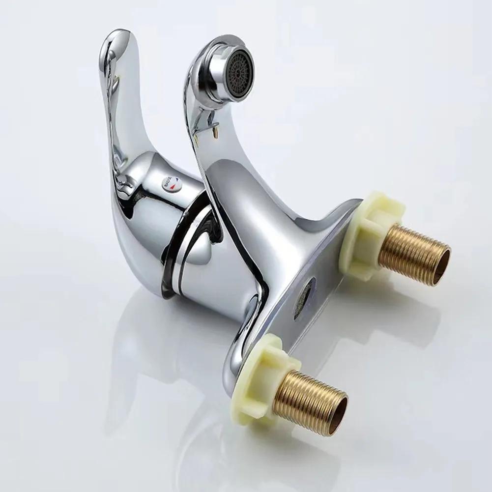 Wash Basin Faucet Double-hole Basin Faucet For Hot And Cold Water Sink Mixer Tap Bathroom Single-handle Basin Washbasin Faucet