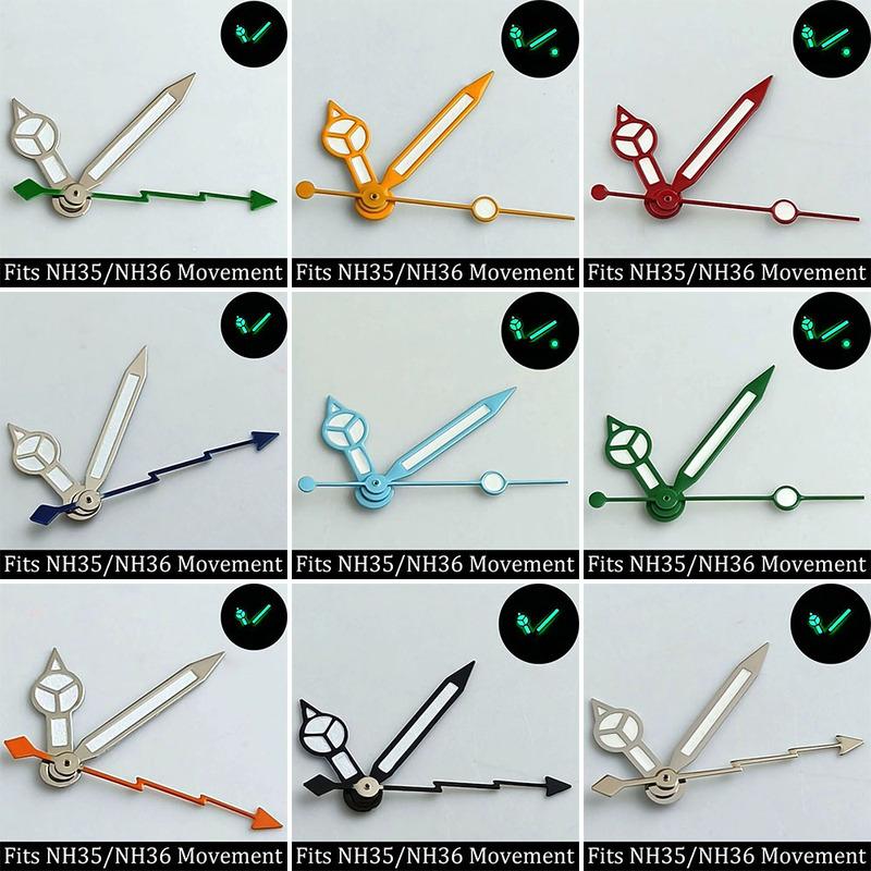 High quality watch hands blue-green/green luminous hands suitable for N H35 NH36/ETA 2836 2824/8205 8215 movements