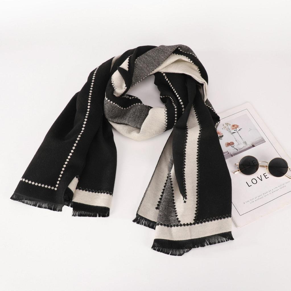 Women's Imitation Cashmere Scarf - Thick, Warm, Dual-Use Shawl for Autumn/Winter 2023 (Korean Style)