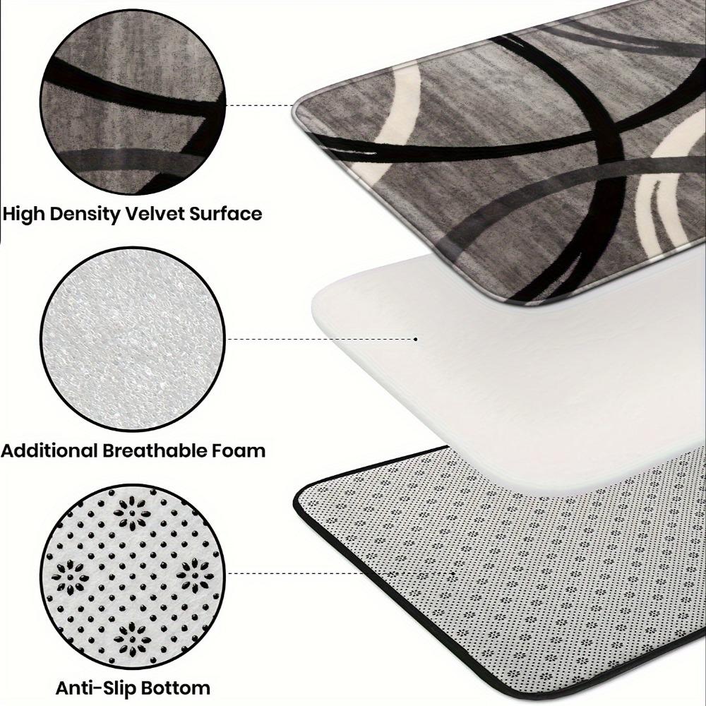 2pcs Textured Design Kitchen Mats, Creative Lines Print Throw Carpets, Washable Hallway Runner Rugs,  Farmhouse High Traffic Area