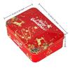 Lata de Hojalata Navideña Lata de Dulces Caja de Metal Elk de Dibujos Animados Papá Noel Carta Impresa Almacenamiento de Dulces Galletas Té Regalo