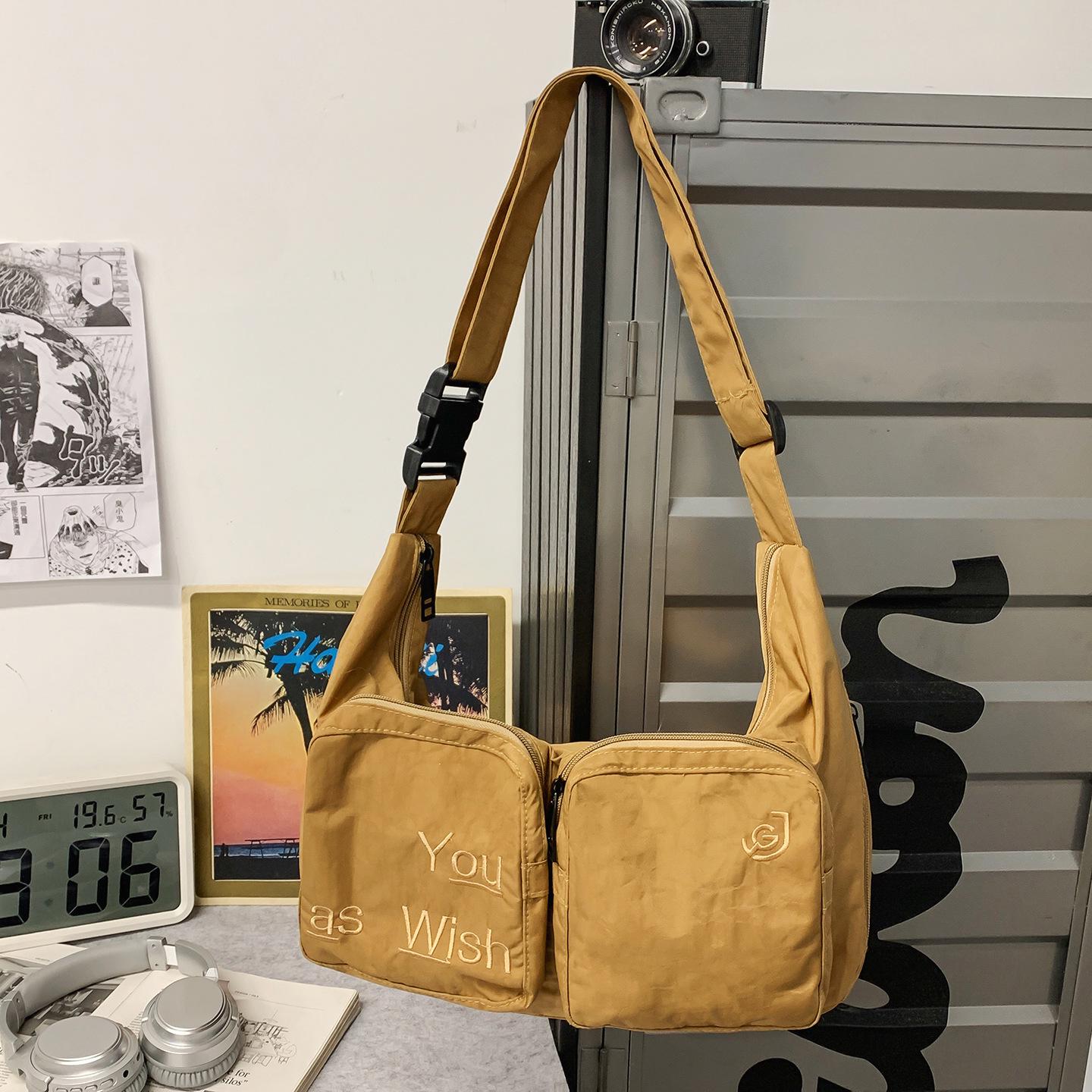 

New Fashion Versatile Motorcycle Messenger Bag: Large Capacity, Unisex, Lightweight, Korean Casual Travel Style хакі