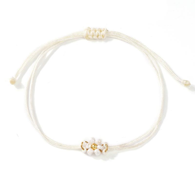 Flower Beaded Bracelets Adjustable Waterproof Cord Boho Beach Jewelry for Girls Women Summer Holiday Travel