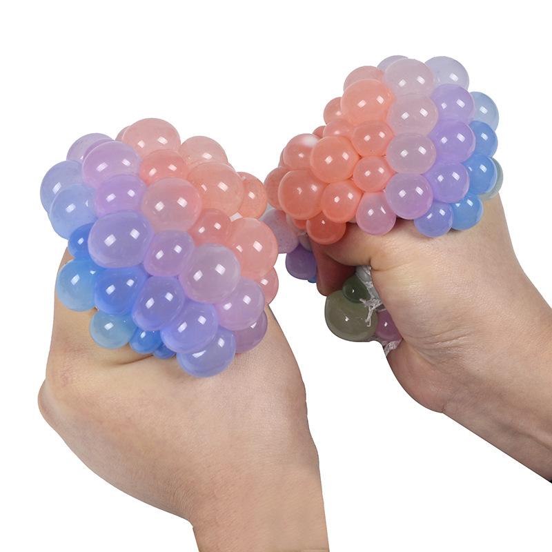 Vibrant 6.5Cm Multi-Colored Pectin Pinch The Rainbow Bead Pressure Reducing Vent Ball Decompression Toy Tpr Pinch Le Grape Ball Adult Toys