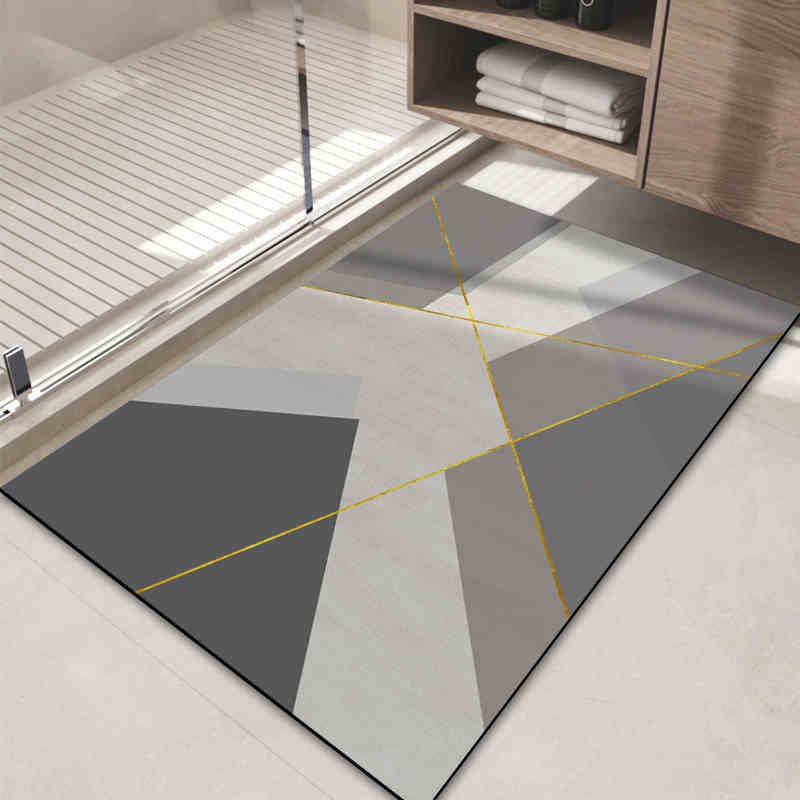 Light Luxury Style Diatom Mud Floor Mat Bathroom Bathroom Bathroom Door Dirt-Resistant Foot Mat Household Non-Slip Easy To Take Care Of