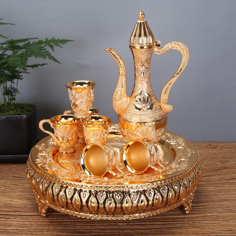 

Shaoqi Golden Wooden White Wine Glass Set
