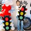 1/2 traffic light balloons, used for traffic themed party decoration, racing birthday decoration, and urban landscape decoration