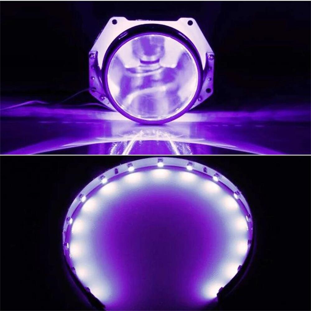 Sada 2 ks DIY Devil Eyes LED Halo Rings Kit HID projektor světlometů do auta 360° Demon Eyes LED světla upravená Q5 Hela Lens