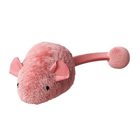 Interactive Mouse Cat Toy Electric Squeaky Plush Mouse Simulated Mouse with Night Fluorescence