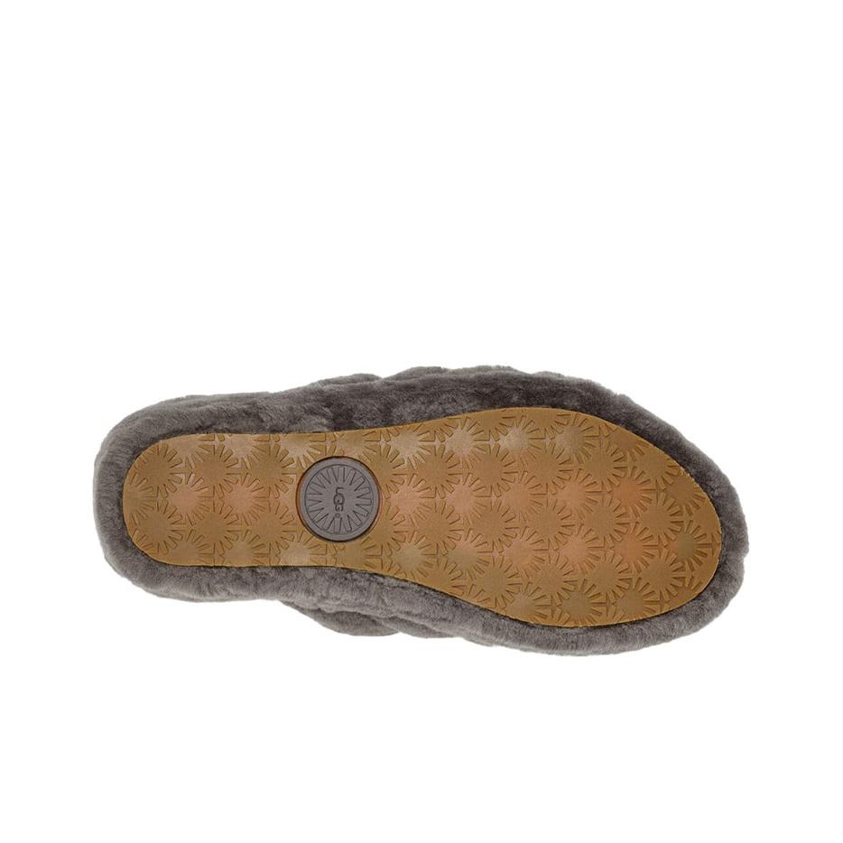 UGG Fluff Yeah Slide Charcoal Women Sneakers Grey 1095119-CHRC