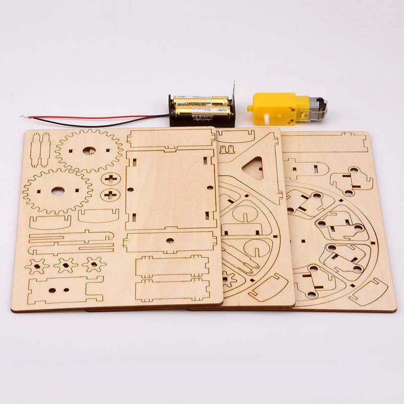 Drewniane DIY Trójwymiarowe Elektryczne Koło Młynarskie Puzzle Edukacyjne Zabawki dla Dzieci Model 3D Rękodzieło Prezenty Ozdoby P286