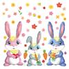 New 2026 Easter Cartoon Rabbit and Colored Eggs Window Clings - Electrostatic Stickers for Mall and Shop Glass Decorations