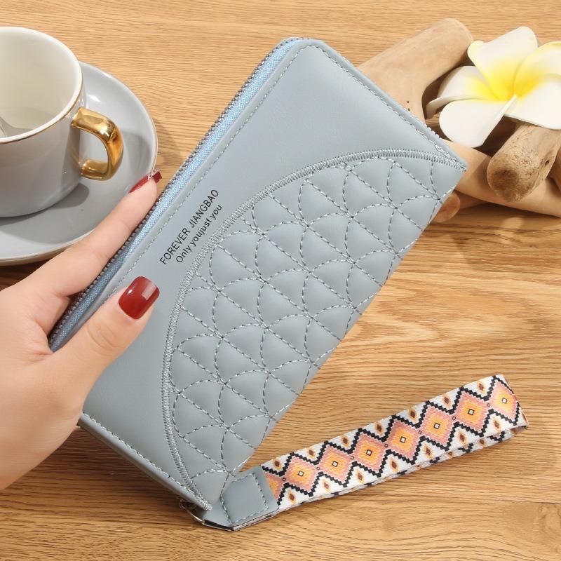 Damen Geldbörse Damen Lang Damen Clutch Tasche Handy Tasche Einzelner Reißverschluss Geldbörse Große Kapazität Kartenfach