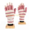 49MD Knitted Fingerless Gloves Winter Striped Gloves Cartoon Mitten with Top