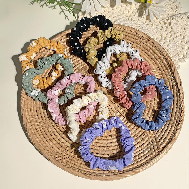 10pcs/Set Girls Hair Accessories Fabric Loop Hair Rope Headwear Hair Bands Women Hair Tie Satin Silk Scrunchies Simple Hair Tie