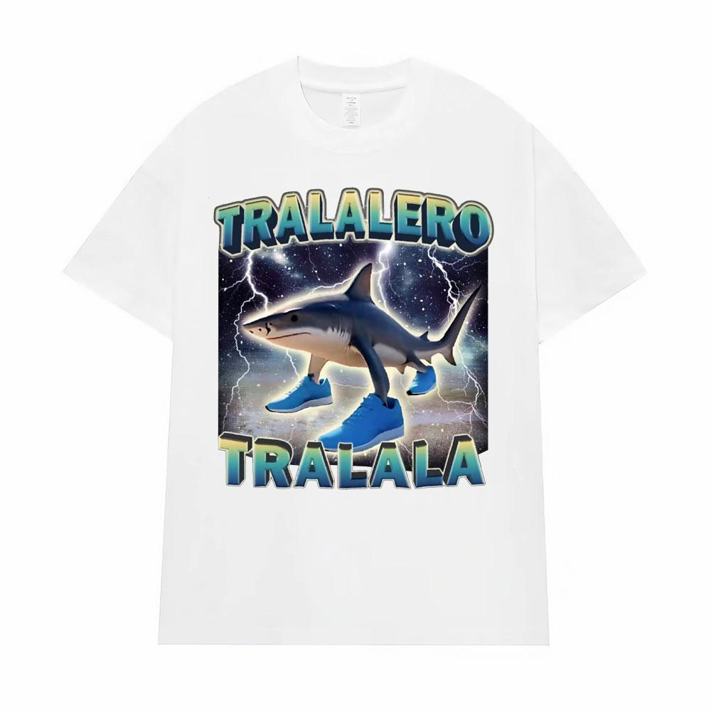 Tung Tung Tung Sahur Bombardiro Crocodilo T-shirt Meme Drôle Homme Femme Brainrot Italien Tralalero Tralala T-shirts Amples pour Homme