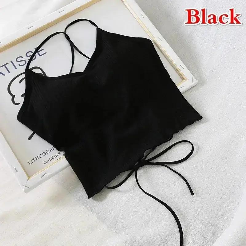 Summer Wild Solid Color Without Rims Gather Anti Emptied Wrapped Chest Inside The Outer Wear Comfortable Harness Ride Vest
