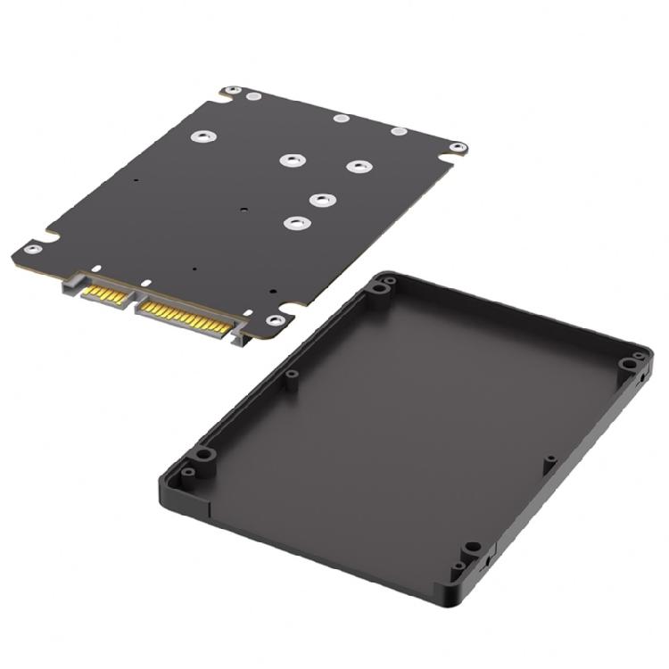 SSDs Adapter Kombinieren M.2 mSATA zu 2,5 Zoll SATA3.0 Adapter Konverter mit Kunststoffgehäuse Externes SSDs Gehäuse Box