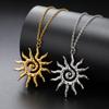 My Shape Stainless Steel Sun Pendant Necklaces for Women Men Vintage Gold Plated Choker Daily Jewelry Fashion Accessories Gifts