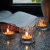 Glass Candle Holder for Romantic Candlelight Dinner Table Centerpiece