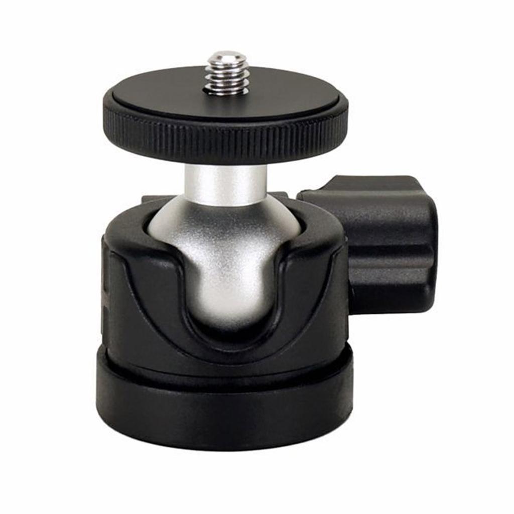 Portable Aluminum Alloy Mini Ballhead Mount, 1/4" Hot Shoe Tripod Adapter, 360°Rotatable For Cameras And Camcorders,