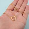 LATS Hollow Love Heart Pendant Necklaces for Women Men Couple Gold Plated Stainless Steel Clavicle Chain Minimalist Jewelry