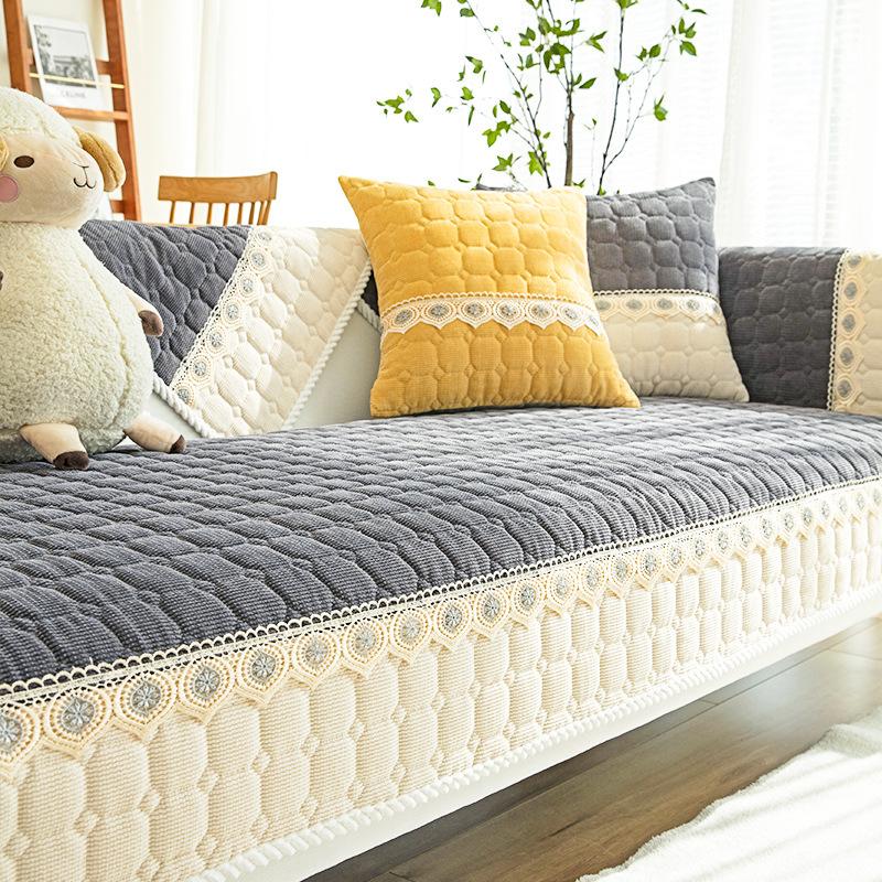 Sofa Cushion Non-Slip Stain-Resistant Fresh Sofa Cover Pastoral Style Sofa Slipcover High-Grade Sense