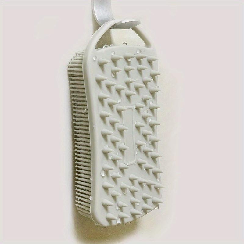 Silicone Body Scrubber and Shampoo Brush, 2-in-1 Soft Exfoliating Loofah, Shower Scalp Massager, Easy To Clean, Unscented, No Battery Needed