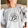 Women's Positive Letter Print Round Neck Hoodie - Autumn/Winter Collection