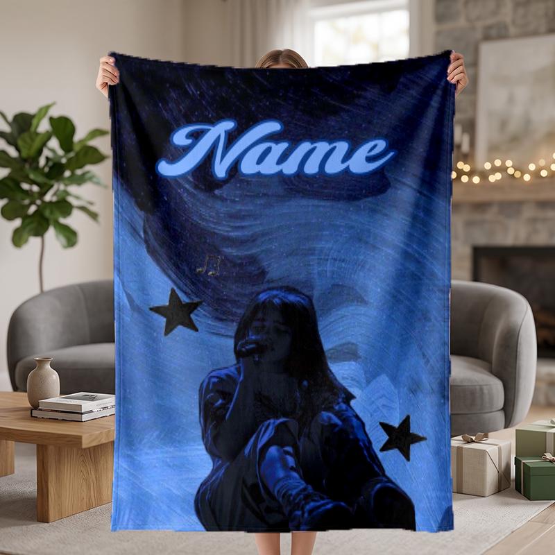 Billie Eilish Custom Flannel Blankets Soft Warm Cozy Throws for Home Decor Holiday Gifts