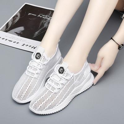 Zapatillas de correr de verano para mujer, zapatillas de primavera para mujer, zapatillas deportivas de talla grande para mujer, zapatos transpirables de malla hueca con cordones para mujer