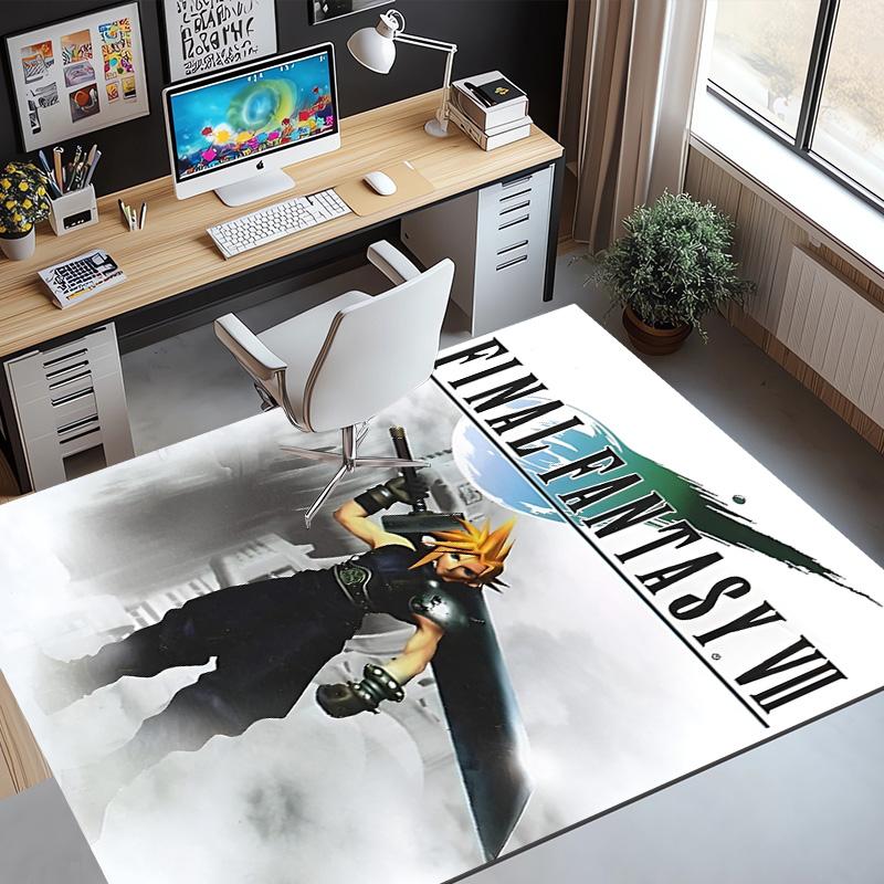 Final Fantasy Pattern Rug, Indoor/Outdoor Mat, for Picnic, Gameroom, Bedroom, Office, Living Room, Home Decor Carpet, Birthday Gift