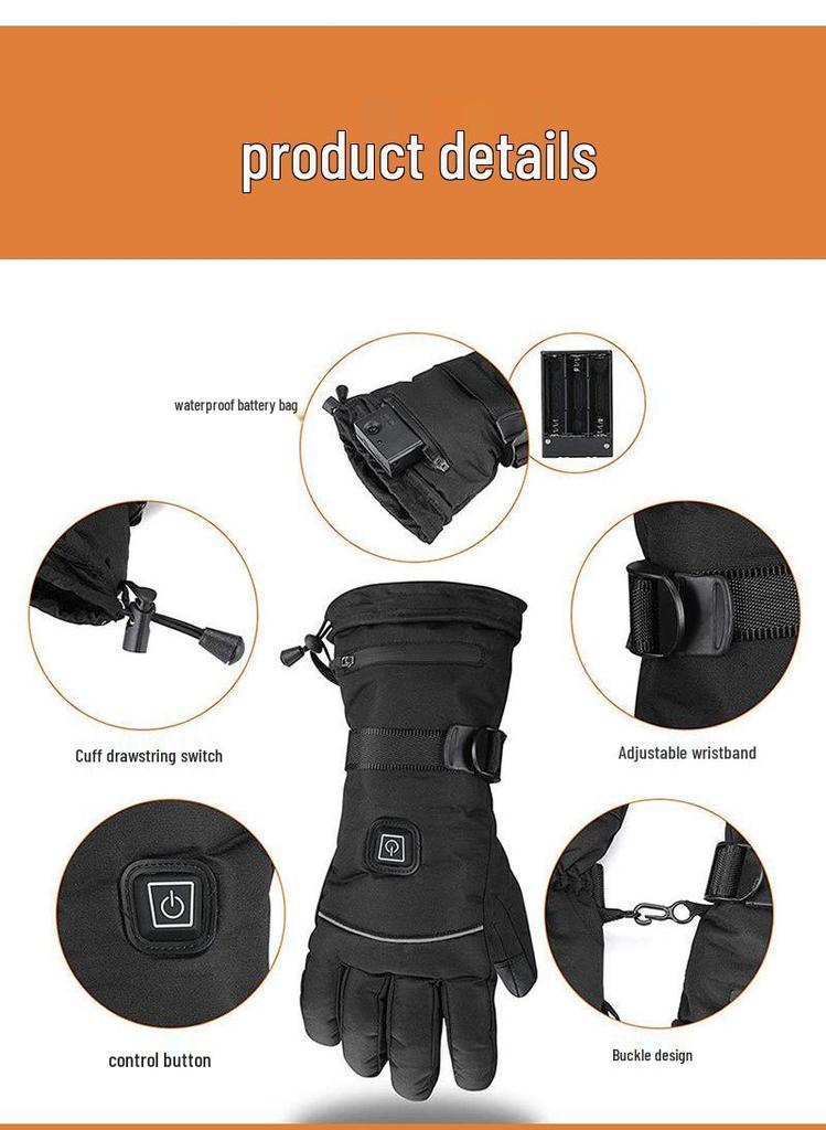 Waterproof Heated Winter Gloves for Riding, Skiing, and Outdoor Activities