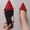Fashion Women High Heels Sandals New Summer Pointed Patent Leather Mid-heel Overhead Sandals Women Retro Skinny Heel Back Shoes Women