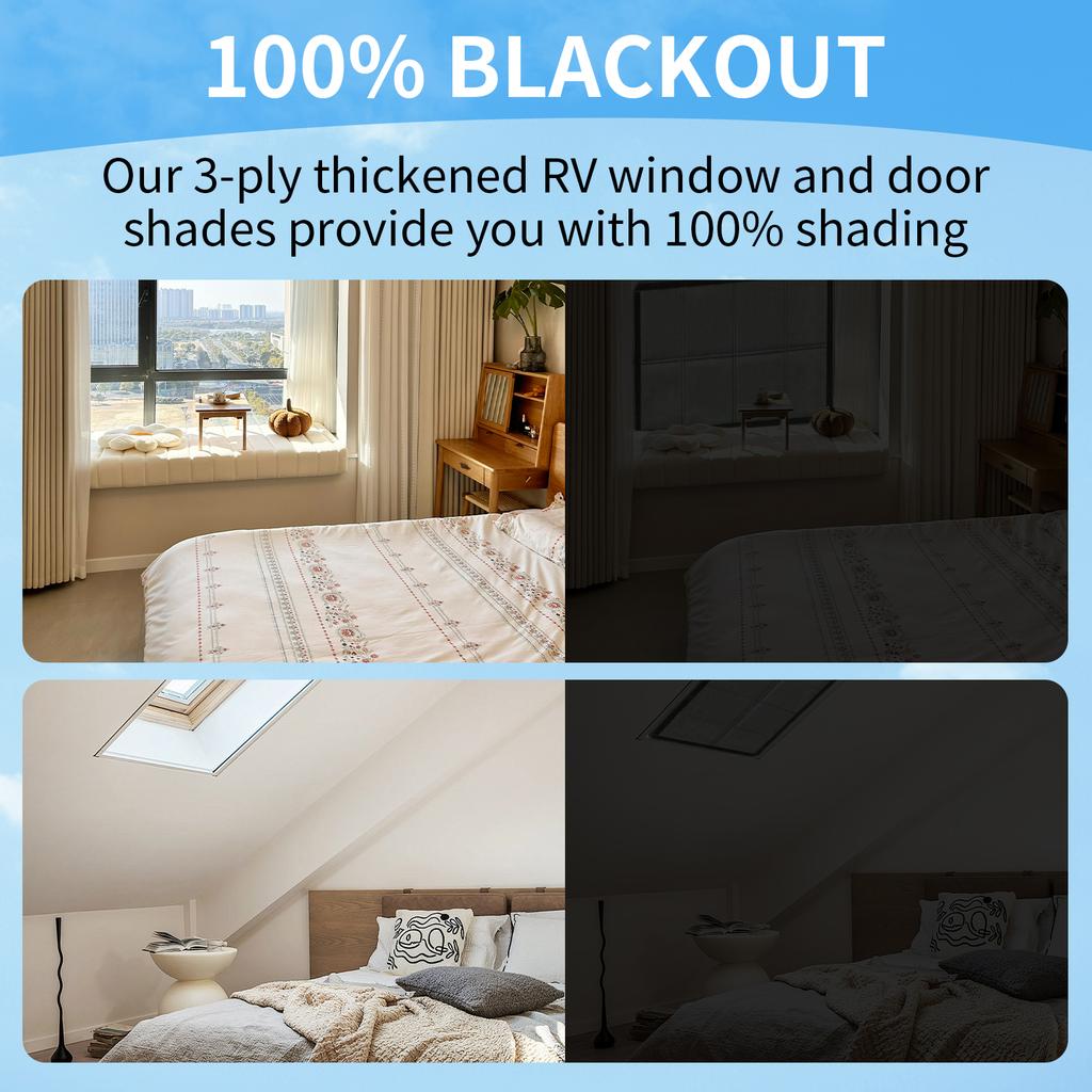 RV Door Window Shade Foldable Camper Blackout Window Cover Thickened Oxford Cloth Blinds Shades Covers for RV Travel Trailer