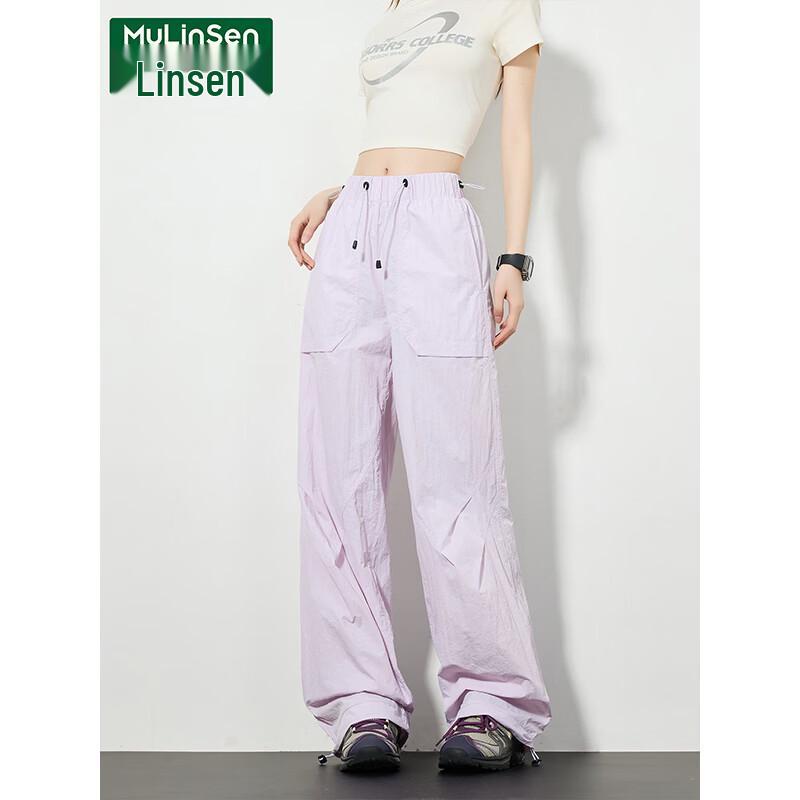 MULINSEN Women s Lightweight Wide-Leg Cargo Pants S